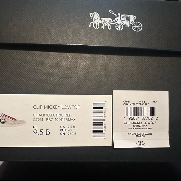 Coach Disney Mickey Mouse X Keith Haring Clip Low Top Sneaker - 9.5 - Picture 2 of 8